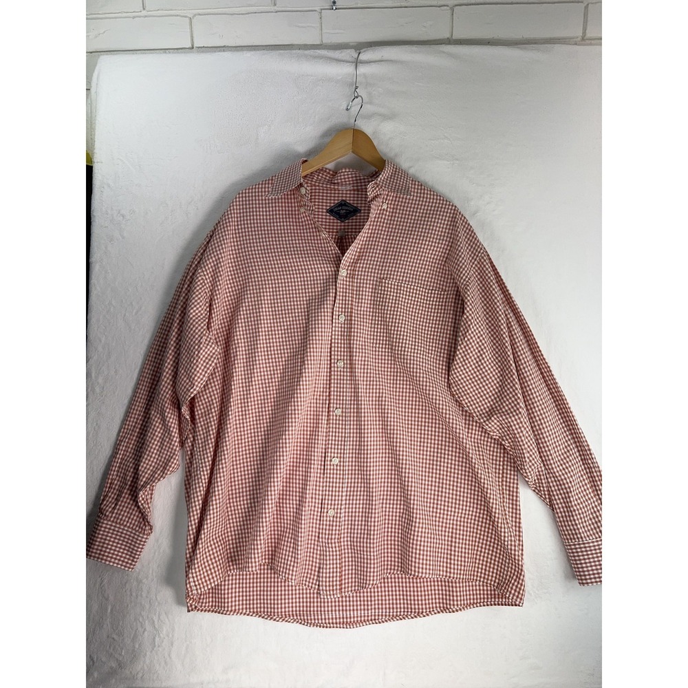 Bills Khakis Shirt Mens 2XL Orange Check Button Down Long Sleeve‎ Casual Top